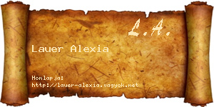 Lauer Alexia névjegykártya